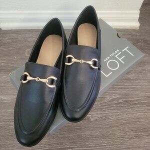 Anne Taylor Loft Black Horse Bit Loafers Women's 8.5